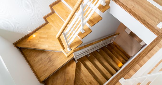 Treppe von oben fotografiert